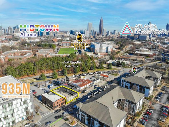 Live-Work Opportunity in Heart of West Midtown | ± 5,200 SF | Showroom/ Industrial/ Loft-Office: 903 & 905 Marietta St NW, Atlanta, GA 30318